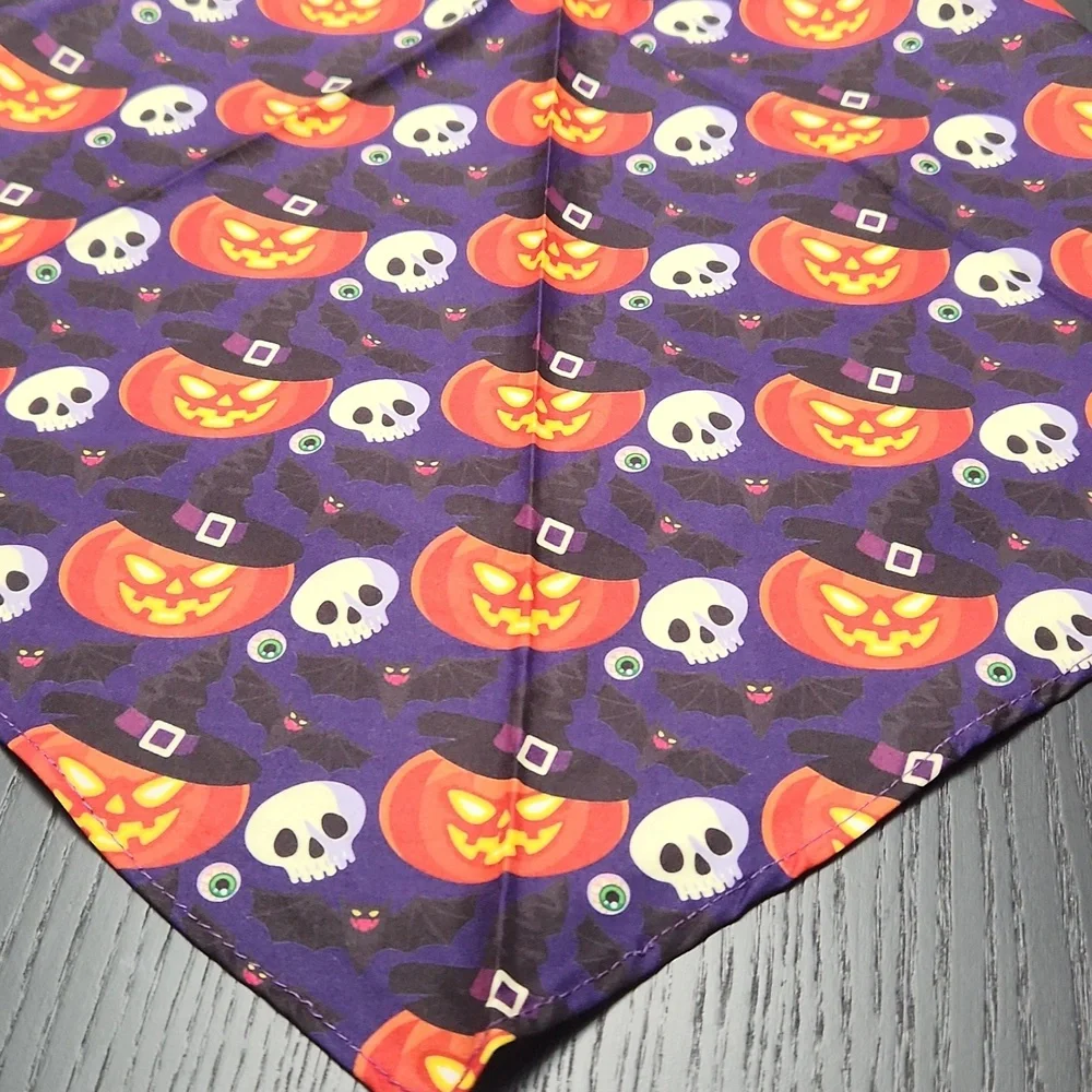 Halloween Skull and Pumpkin Pet Bandana